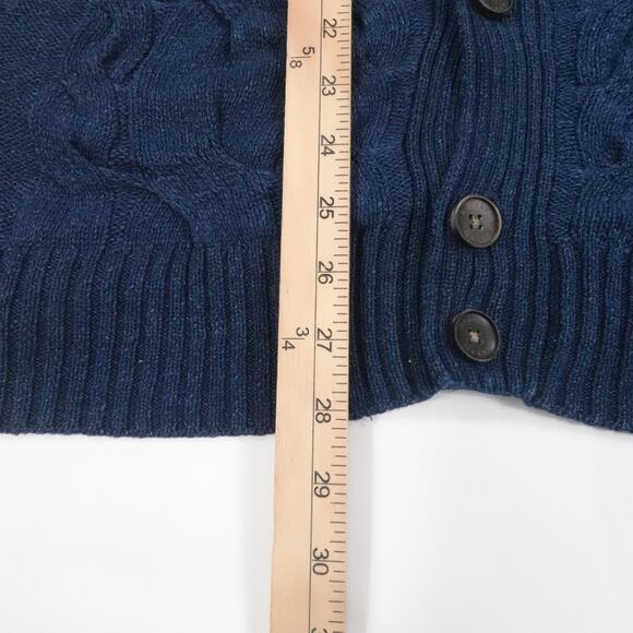Robert Graham Sweater Mens Large‎ Blue Cable Knit Button Cardigan Fisherman - Picture 6 of 16